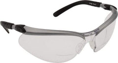 3M - +1.5, Clear Lenses, Scratch Resistant, Framed Magnifying Safety Glasses - UV Protection, Adjustable Temples, Silver/Black Plastic Frame, ANSI Z87.1-2010 - Americas Industrial Supply