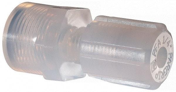 NewAge Industries - 1/4" Tube OD, PFA PTFE Plastic Compression Tube Female Connector - 3/8 NPT Pipe, 500°F Max, 3/8 Thread - Americas Industrial Supply