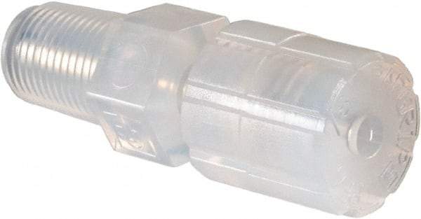 NewAge Industries - 1/8" Tube OD, PFA PTFE Plastic Compression Tube Male Connector - 1/8 NPT Pipe, 500°F Max, 1/8 Thread - Americas Industrial Supply