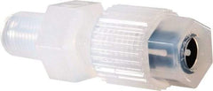 NewAge Industries - 1/4" Tube OD, PFA PTFE Plastic Compression Tube Male Connector - 1/8 NPT Pipe, 500°F Max, 1/8 Thread - Americas Industrial Supply