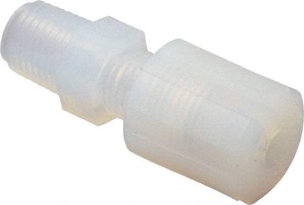 NewAge Industries - 1/4" Tube OD, PFA PTFE Plastic Compression Tube Male Connector - 1/4 NPT Pipe, 500°F Max, 1/4 Thread - Americas Industrial Supply