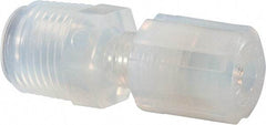 NewAge Industries - 1/4" Tube OD, PFA PTFE Plastic Compression Tube Male Connector - 1/2 NPT Pipe, 500°F Max, 1/2 Thread - Americas Industrial Supply