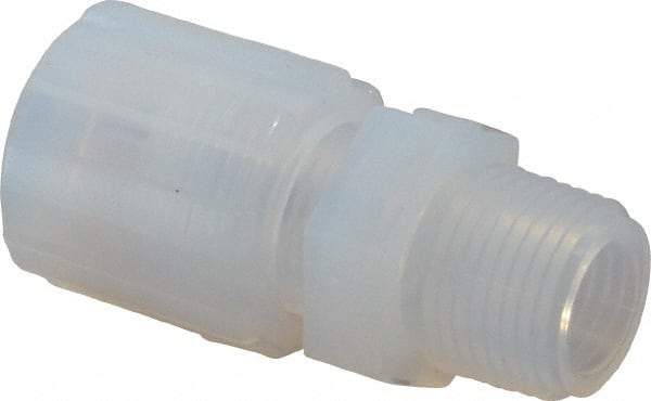 NewAge Industries - 3/8" Tube OD, PFA PTFE Plastic Compression Tube Male Connector - 3/8 NPT Pipe, 500°F Max, 3/8 Thread - Americas Industrial Supply