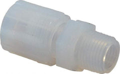NewAge Industries - 3/8" Tube OD, PFA PTFE Plastic Compression Tube Male Connector - 3/8 NPT Pipe, 500°F Max, 3/8 Thread - Americas Industrial Supply