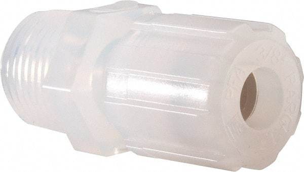 NewAge Industries - 3/8" Tube OD, PFA PTFE Plastic Compression Tube Male Connector - 1/2 NPT Pipe, 500°F Max, 1/2 Thread - Americas Industrial Supply