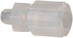 NewAge Industries - 1/2" Tube OD, PFA PTFE Plastic Compression Tube Male Connector - 1/4 NPT Pipe, 500°F Max, 1/4 Thread - Americas Industrial Supply