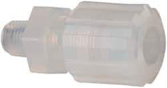 NewAge Industries - 1/2" Tube OD, PFA PTFE Plastic Compression Tube Male Connector - 1/4 NPT Pipe, 500°F Max, 1/4 Thread - Americas Industrial Supply