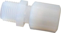 NewAge Industries - 1/2" Tube OD, PFA PTFE Plastic Compression Tube Male Connector - 1/2 NPT Pipe, 500°F Max, 1/2 Thread - Americas Industrial Supply