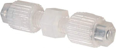 NewAge Industries - 1/8" Tube OD, PFA PTFE Plastic Compression Tube Union - 500°F Max - Americas Industrial Supply