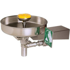 Haws - 15" Wide x 13" High, Wall Mount, Stainless Steel Bowl, Eye & Face Wash Station - 13" Inlet, 3.7 GPM Flow Rate - Americas Industrial Supply