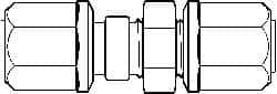 NewAge Industries - 1/8" Tube OD, PFA PTFE Plastic Compression Tube Bulkhead Union - 500°F Max - Americas Industrial Supply
