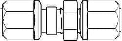 NewAge Industries - 1/2" Tube OD, PFA PTFE Plastic Compression Tube Bulkhead Union - 500°F Max - Americas Industrial Supply