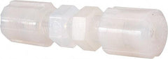 NewAge Industries - 1/4" Tube OD, PFA PTFE Plastic Compression Tube Bulkhead Union - 500°F Max - Americas Industrial Supply