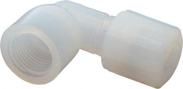 NewAge Industries - 1/2" Tube OD, PFA PTFE Plastic Compression Tube Female Elbow - 1/2 NPT Pipe, 500°F Max, 1/2 Thread - Americas Industrial Supply