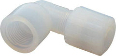 NewAge Industries - 1/2" Tube OD, PFA PTFE Plastic Compression Tube Female Elbow - 1/2 NPT Pipe, 500°F Max, 1/2 Thread - Americas Industrial Supply