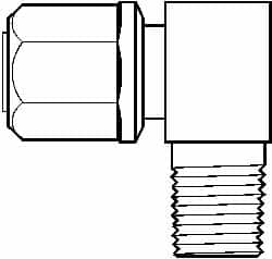 NewAge Industries - 3/4" Tube OD, PFA PTFE Plastic Compression Tube Male Elbow - 3/4 NPT Pipe, 500°F Max, 3/4 Thread - Americas Industrial Supply