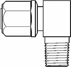 NewAge Industries - 3/8" Tube OD, PFA PTFE Plastic Compression Tube Male Elbow - 1/8 NPT Pipe, 500°F Max, 1/8 Thread - Americas Industrial Supply