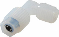 NewAge Industries - 1/4" Tube OD, PFA PTFE Plastic Compression Tube Male Elbow - 1/4 NPT Pipe, 500°F Max, 1/4 Thread - Americas Industrial Supply