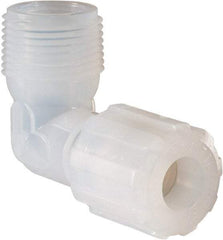 NewAge Industries - 1/2" Tube OD, PFA PTFE Plastic Compression Tube Male Elbow - 3/4 NPT Pipe, 500°F Max, 3/4 Thread - Americas Industrial Supply