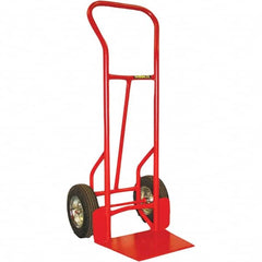 Wesco Industrial Products - 900 Lb Capacity 53" OAH Hand Truck - 13 x 17-1/2" Base Plate, Swept Back, Continuous Handle, Steel, Solid Rubber Wheels - Americas Industrial Supply
