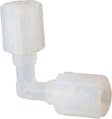NewAge Industries - 1/4" Tube OD, PFA PTFE Plastic Compression Tube Union Elbow - 500°F Max - Americas Industrial Supply