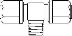 NewAge Industries - 1/2" Tube OD, PFA PTFE Plastic Compression Tube Male Branch Tee - 1/4 NPT Pipe, 500°F Max, 1/4 Thread - Americas Industrial Supply
