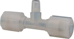 NewAge Industries - 1/4" Tube OD, PFA PTFE Plastic Compression Tube Male Branch Tee - 3/8 NPT Pipe, 500°F Max, 3/8 Thread - Americas Industrial Supply