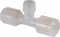 NewAge Industries - 3/8" Tube OD, PFA PTFE Plastic Compression Tube Male Branch Tee - 3/8 NPT Pipe, 500°F Max, 3/8 Thread - Americas Industrial Supply