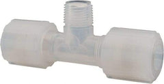 NewAge Industries - 1/2" Tube OD, PFA PTFE Plastic Compression Tube Male Branch Tee - 3/8 NPT Pipe, 500°F Max, 3/8 Thread - Americas Industrial Supply