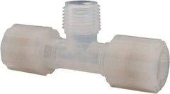 NewAge Industries - 1/2" Tube OD, PFA PTFE Plastic Compression Tube Male Branch Tee - 1/2 NPT Pipe, 500°F Max, 1/2 Thread - Americas Industrial Supply