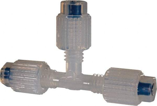 NewAge Industries - 1/8" Tube OD, PFA PTFE Plastic Compression Tube Union Tee - 500°F Max - Americas Industrial Supply