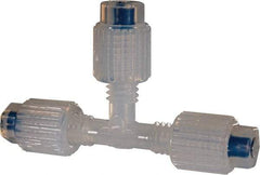 NewAge Industries - 1/8" Tube OD, PFA PTFE Plastic Compression Tube Union Tee - 500°F Max - Americas Industrial Supply