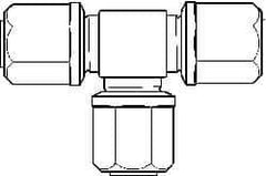 NewAge Industries - 1/2" Tube OD, PFA PTFE Plastic Compression Tube Union Tee - 500°F Max - Americas Industrial Supply