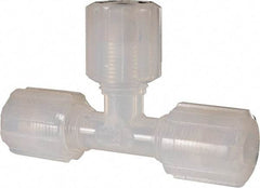 NewAge Industries - 3/8" Tube OD, PFA PTFE Plastic Compression Tube Union Tee - 500°F Max - Americas Industrial Supply
