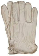 PRO-SAFE - Size XL (10) Grain Cowhide General Protection Work Gloves - For Work & Driver, Uncoated, Slip-On Cuff, Full Fingered, Natural, Paired - Americas Industrial Supply
