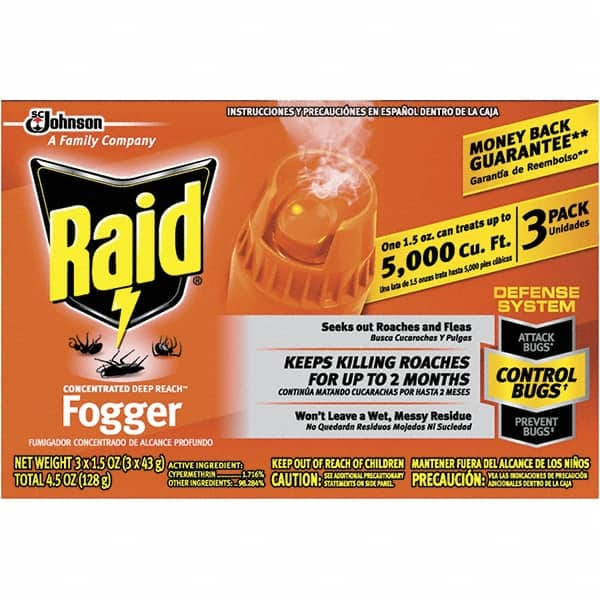 Raid - Pack of (3), 1.5 oz Cans, Fluid Ounce Bug & Flying Insect Killer - Americas Industrial Supply