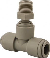 Value Collection - 1/2" Outside Diam, 3/8 NPT, Acetal Push-to-Connect Male Swivel Branch Tee - 150 Max psi - Americas Industrial Supply