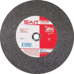 Sait - 10" 36 Grit Aluminum Oxide Cutoff Wheel - 1/8" Thick, 5/8" Arbor, 6,100 Max RPM, Use with Stationary Tools - Americas Industrial Supply