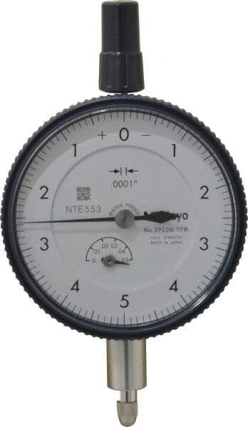 Mitutoyo - 0.05" Range, 0-5-0 Dial Reading, 0.0001" Graduation Dial Drop Indicator - 2-3/16" Dial, 0.01" Range per Revolution, 0.0002" Accuracy, Revolution Counter - Americas Industrial Supply