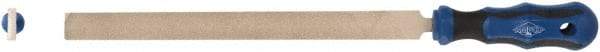 Ampco - 15" Long, Smooth Cut, Flat American-Pattern File - Double Cut, 0.81" Overall Thickness, Handle - Americas Industrial Supply