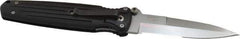 Gerber - 3-3/4" Blade, 8-3/4" OAL, Partially Serrated Double Bevel Folding Knife - 5" Closed Length, Glass-Filled Nylon, 1 Blade, 1 Edge, Pocket Clip - Americas Industrial Supply