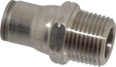 Legris - 3/8" Outside Diam, 3/8 NPT, Stainless Steel Push-to-Connect Male Connector - 435 Max psi, Tube to Male NPT Connection, FKM O-Ring - Americas Industrial Supply