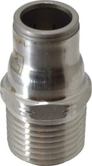 Legris - 1/2" Outside Diam, 1/2 NPT, Stainless Steel Push-to-Connect Male Connector - 435 Max psi, Tube to Male NPT Connection, FKM O-Ring - Americas Industrial Supply