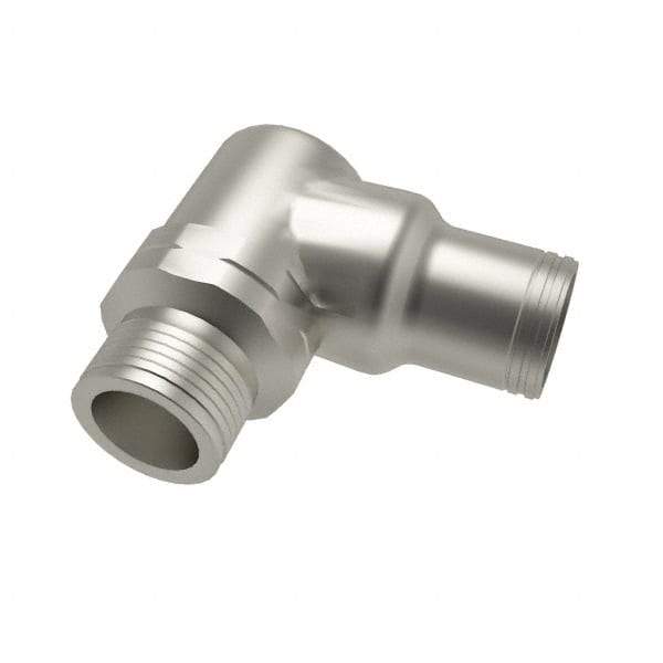 Legris - 1/4" Outside Diam, 1/8 NPT, Stainless Steel Push-to-Connect Male Elbow - 290 Max psi, Tube to Male NPT Connection, FKM O-Ring - Americas Industrial Supply
