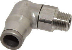 Legris - 5/16" Outside Diam, 1/8 NPT, Stainless Steel Push-to-Connect Male Elbow - 290 Max psi, Tube to Male NPT Connection, FKM O-Ring - Americas Industrial Supply