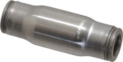 Legris - 1/4" Outside Diam, Stainless Steel Push-to-Connect Tube Union - 435 Max psi, Tube to Tube Connection, FKM O-Ring - Americas Industrial Supply