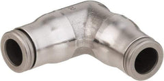 Legris - 1/4" Outside Diam, Stainless Steel Push-to-Connect Tube Union Elbow - 435 Max psi, Tube to Tube Connection, FKM O-Ring - Americas Industrial Supply