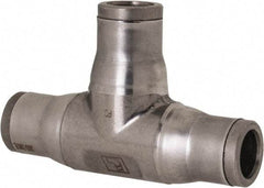Legris - 3/8" Outside Diam, Stainless Steel Push-to-Connect Union Tee - 435 Max psi, Tube to Tube Connection, FKM O-Ring - Americas Industrial Supply
