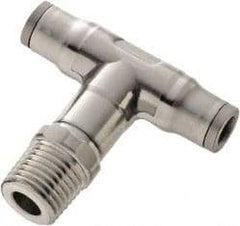 Legris - 5/32" Outside Diam, 1/8 NPT, Stainless Steel Push-to-Connect Male Branch Tee - 435 Max psi, FKM O-Ring, Tube to Male NPT - Americas Industrial Supply