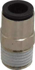 Legris - 5/16" Outside Diam, 1/4 NPT, Nickel Plated Brass Push-to-Connect Tube Male Connector - 290 Max psi - Americas Industrial Supply